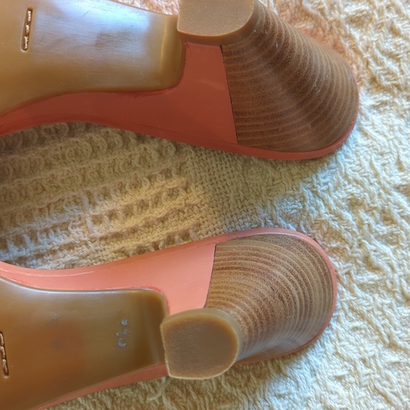 Blondo Size 10 Pink 3 inch Heel Leather Slide in Sandals - Picture 7 of 10